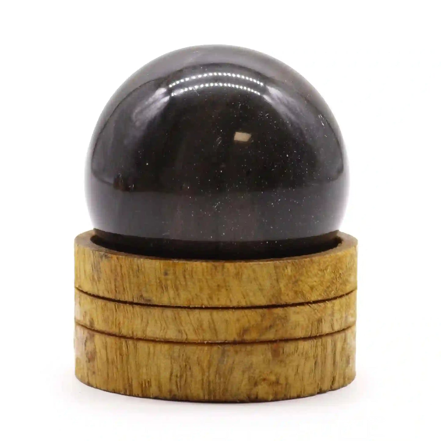 Gemstone Sphere 50mm - Ocean Agate with Stand on a white background
