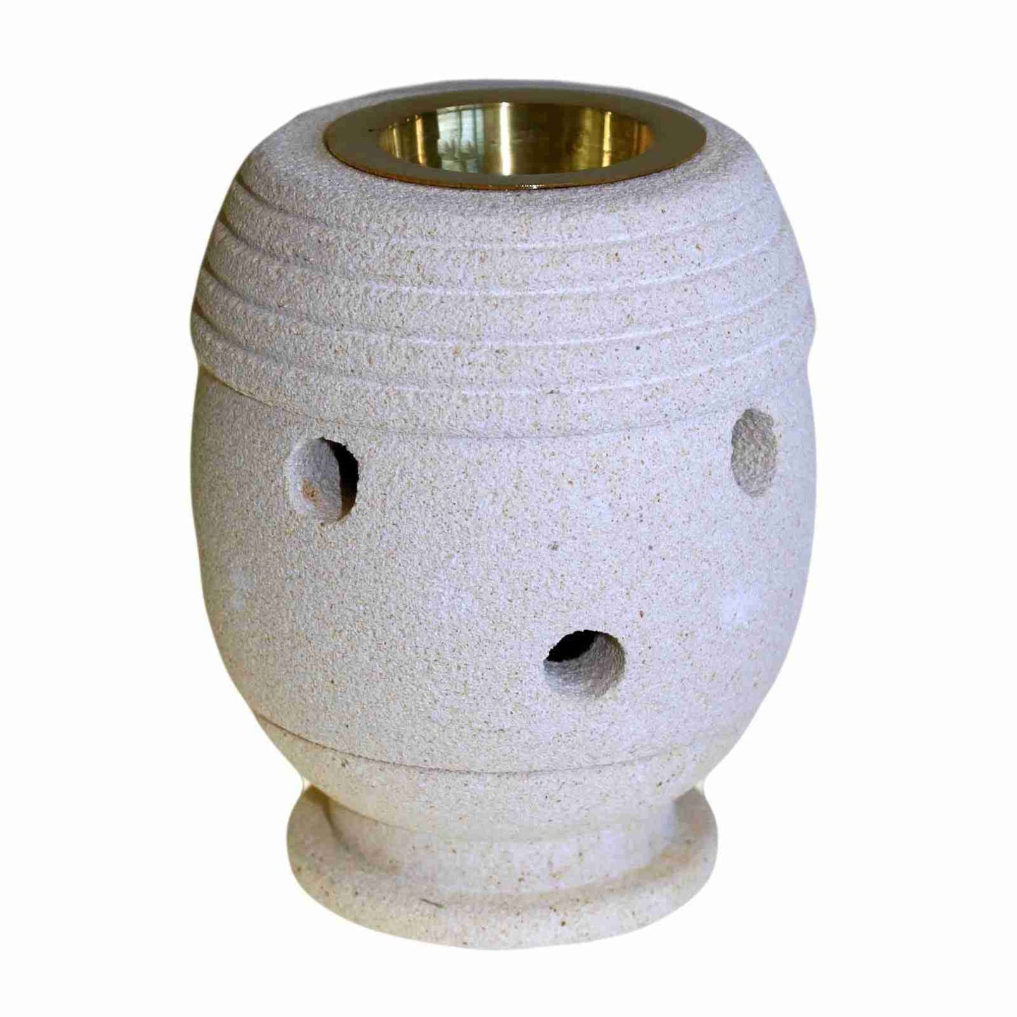 Stone Oil Burner - Classic egg cup shape on a white background