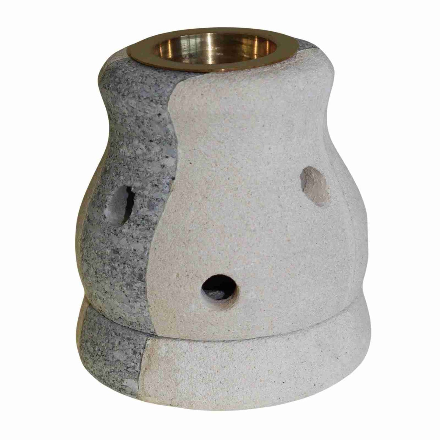 Stone Oil Burner with a Combo Shape on a white background