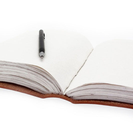 Huge Customisable Visitor Leather Book close up view of open pages