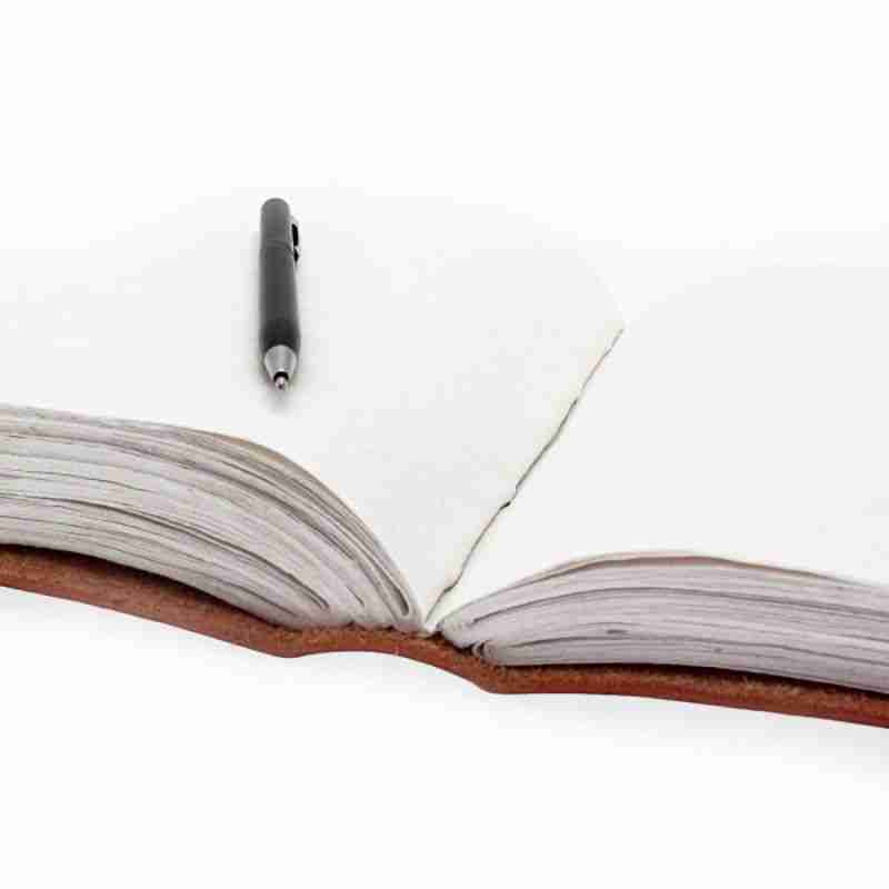 Huge Flower of Life Leather Book close up view of open pages