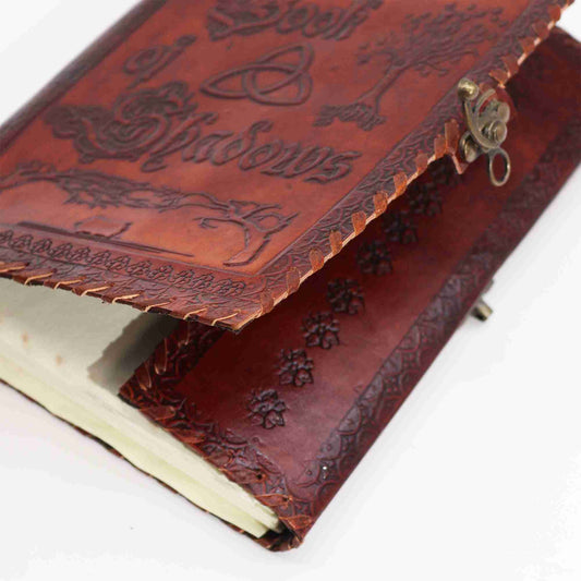 Large Book of Shadows - Dark Tan - 200 pages decle-edged open view