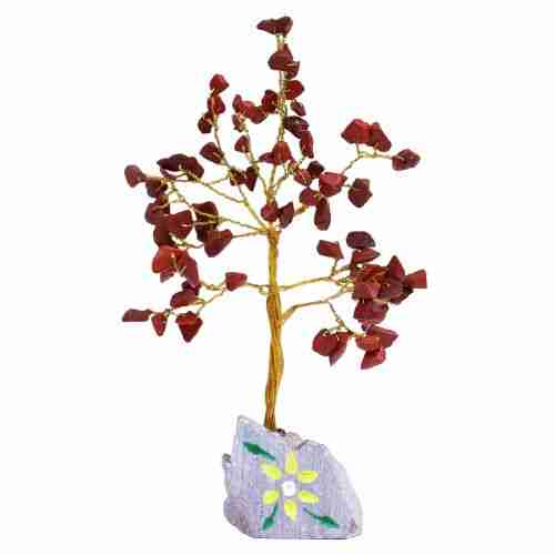 Indian Gemstone Tree - Red Jasper (80 Stones) on a white background