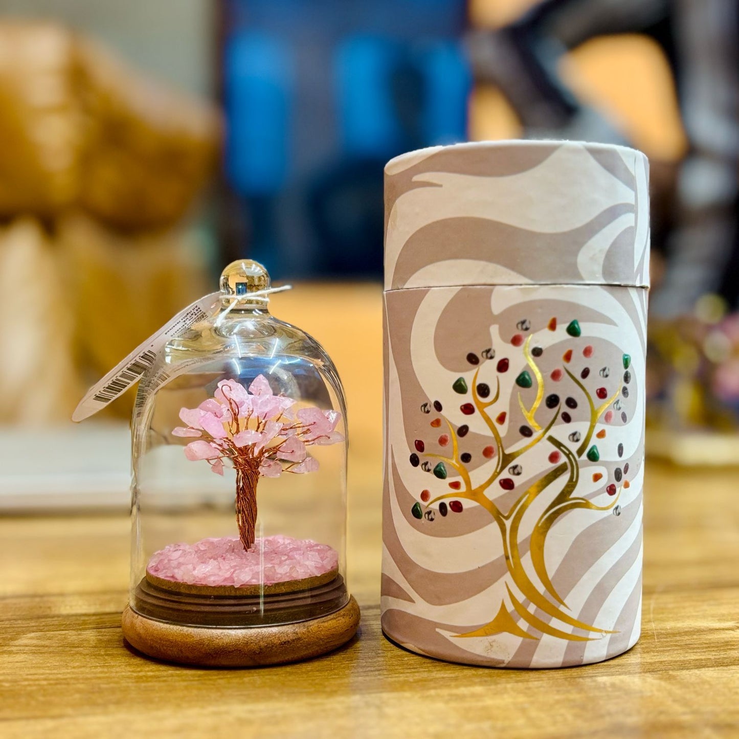 Rose quartz gemstone dome garden with 30 chipstones - pink love crystal gift