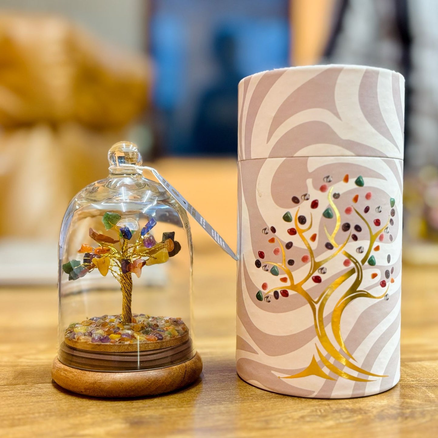 Seven chakra gemstone dome garden with 30 chipstones - energy balance crystal gift