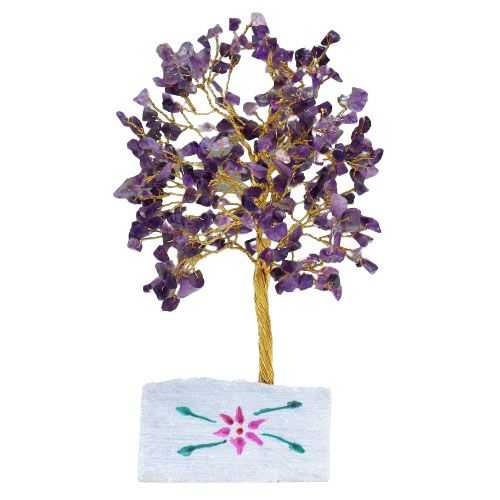 Indian Gemstone Tree - Amethyst (320 Stones) on a white background