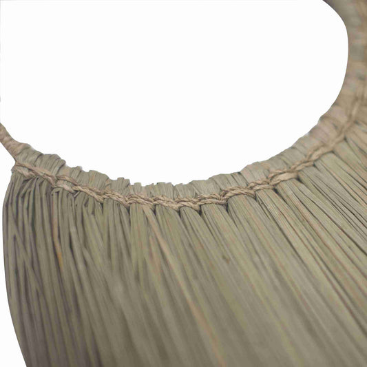 Large Seagrass Fan Wall Decor - Natural Close up view