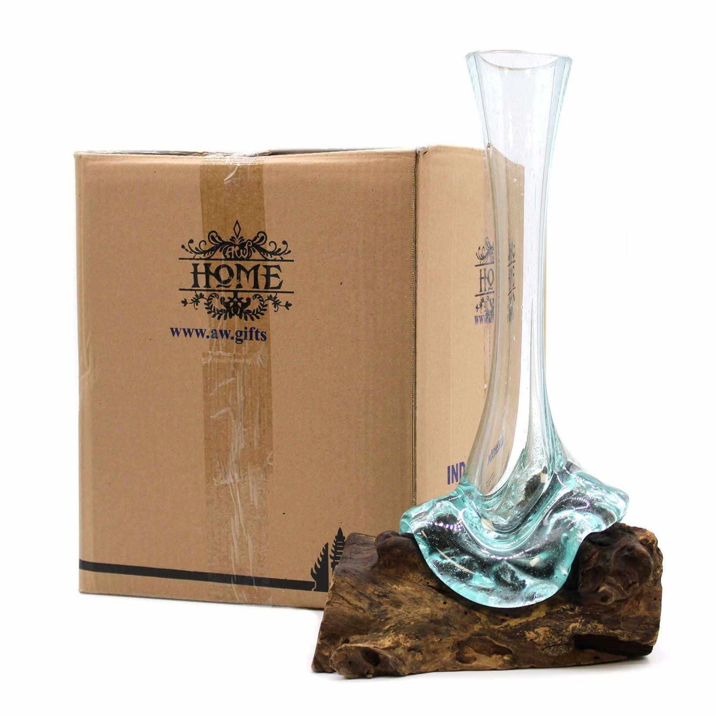 Molten Glass on Wood - Hand Crafted Vase