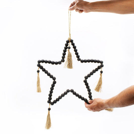 Large Bead Star Mobile held by two hands