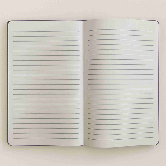 Lavender Velvet Notebook - 80 pages - Believe Yourself (open view)