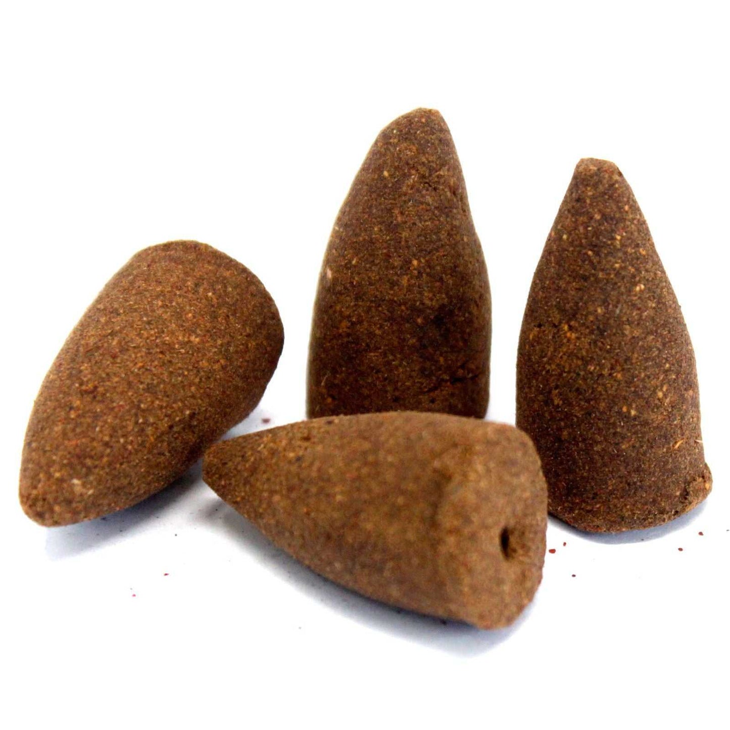 Aromatica Backflow Incense Cones - Sandalwood, close up of four cones
