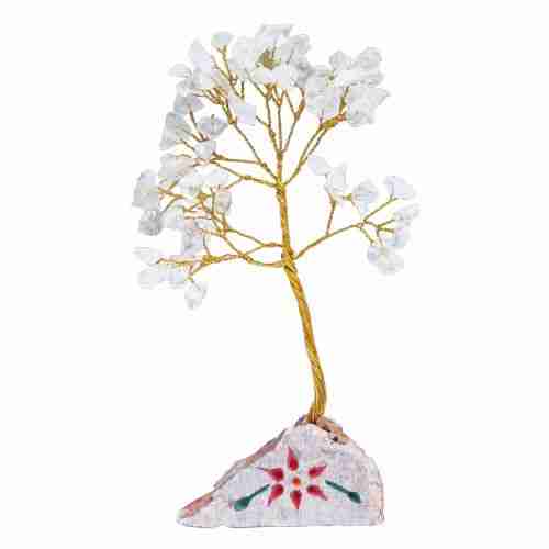 Indian Gemstone Tree - Rock Crystal (80 Stones) on a white background