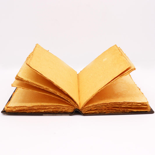 Heafty Red Tan Book - Zinc Rose Decor - 200 Deckle Edges Pages open book view