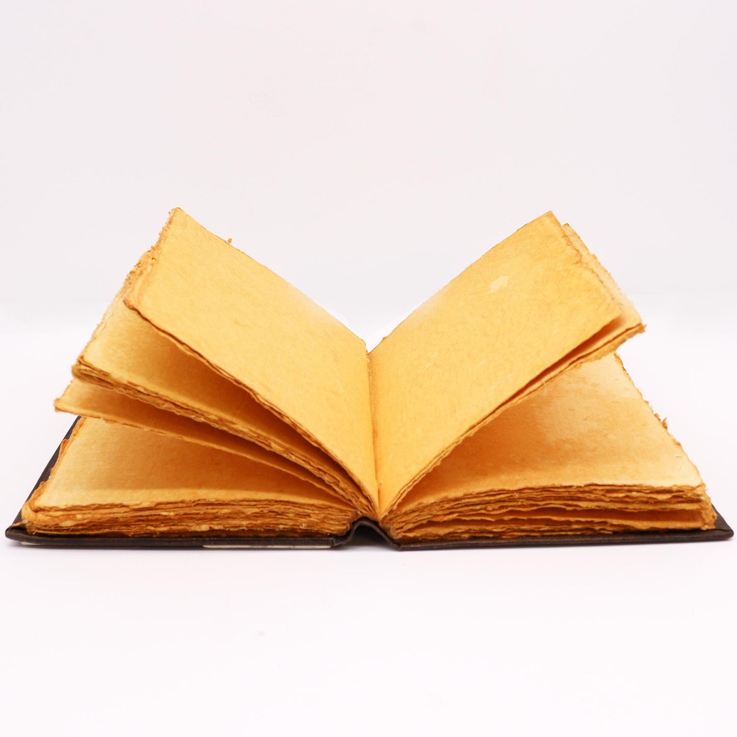 Heafty Red Tan Book - Zinc Rose Decor - 200 Deckle Edges Pages open book view