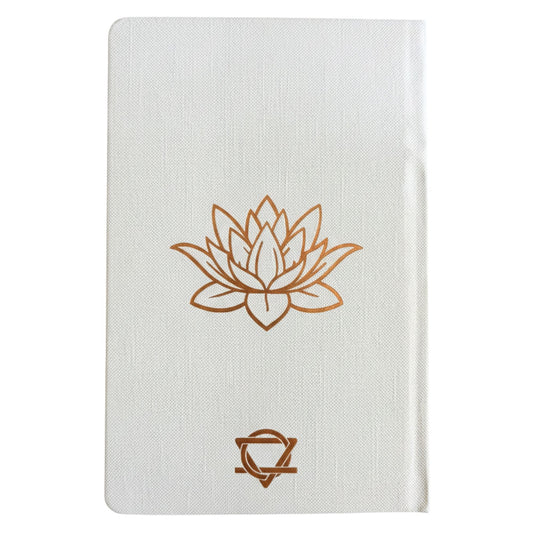 White Wellness Journal - 120 pages - Rose Gold Tree of Life Rear View