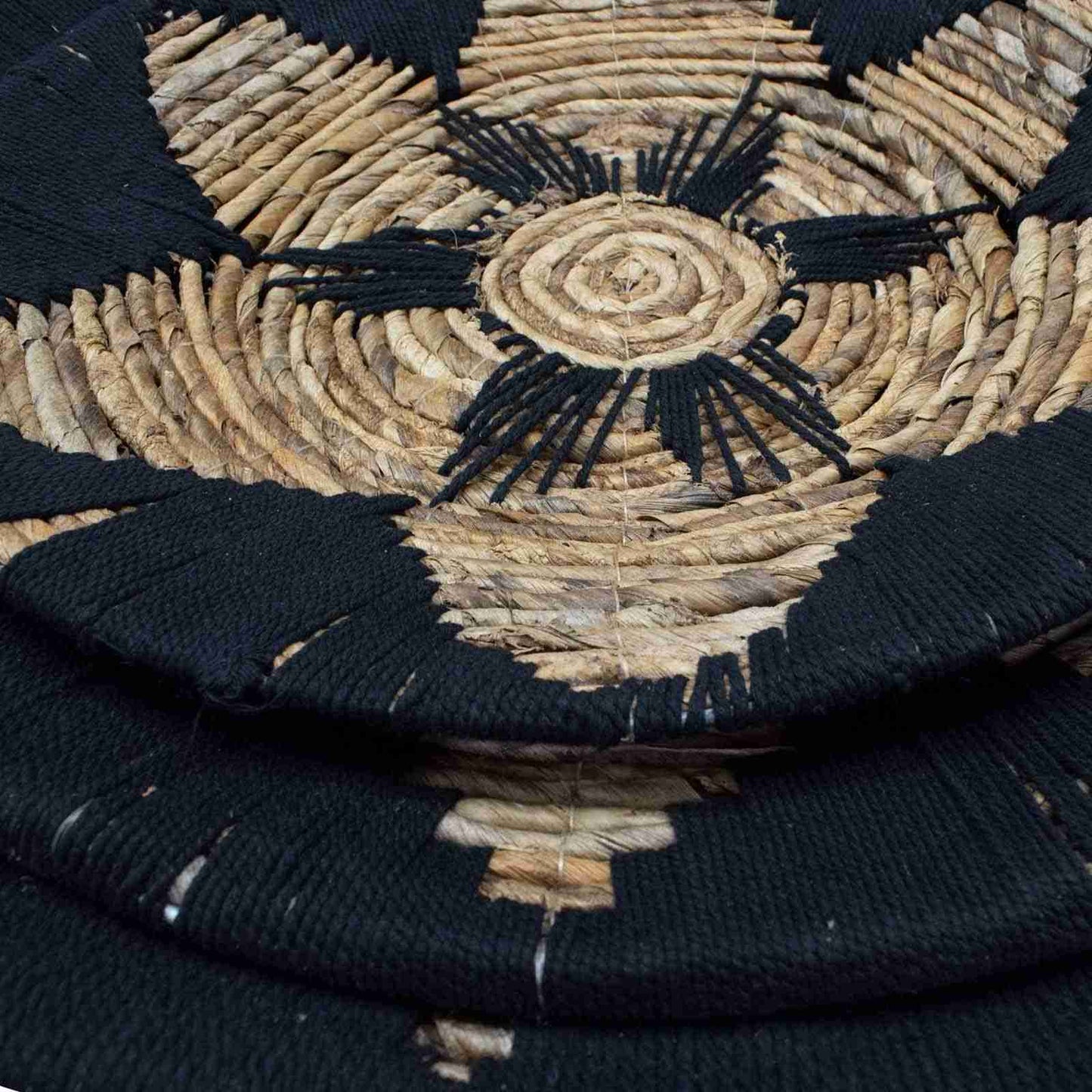 Seagrass Bowls Wall Art - Black close up view