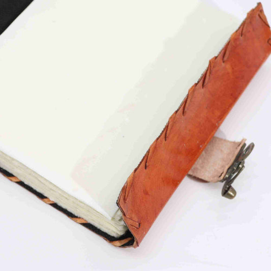 Light Brown Tan Book - Evil Eye Decor - 160 Deckle Edges Pages open view