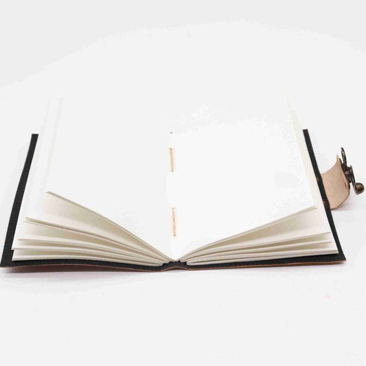 Leather Journel - Plain Paper - Work & Dream Big open view of pages