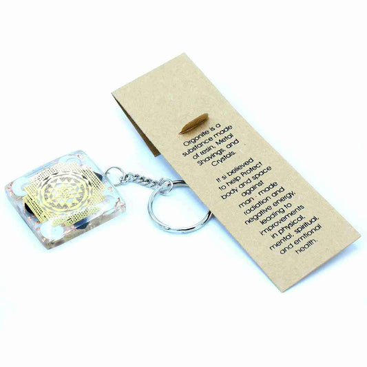 Orgonite Power Keyring - Home Protect Tourmaline with information card