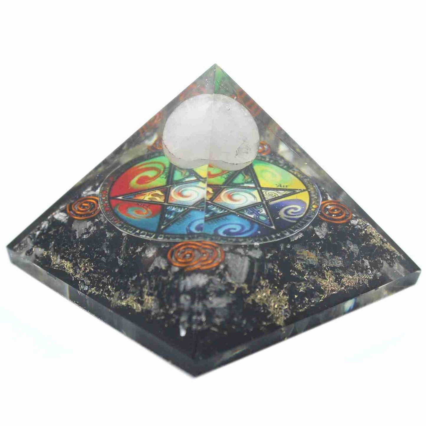 Orgonite Pyramid - Midnight Pentagon side view