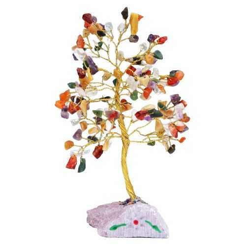 Indian Gemstone Tree - Multi-Gem (160 Stones) on a white background