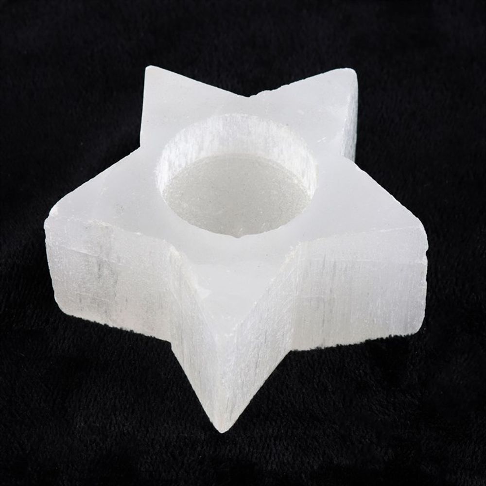 Selenite Star Tealight Candle Holder
