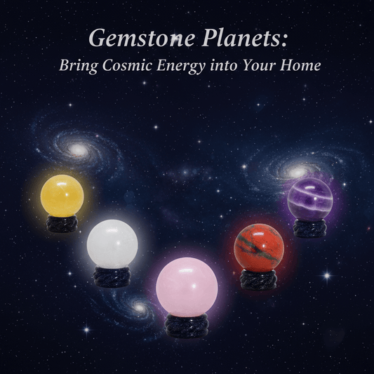 Gemstone Planets on a dark blue background