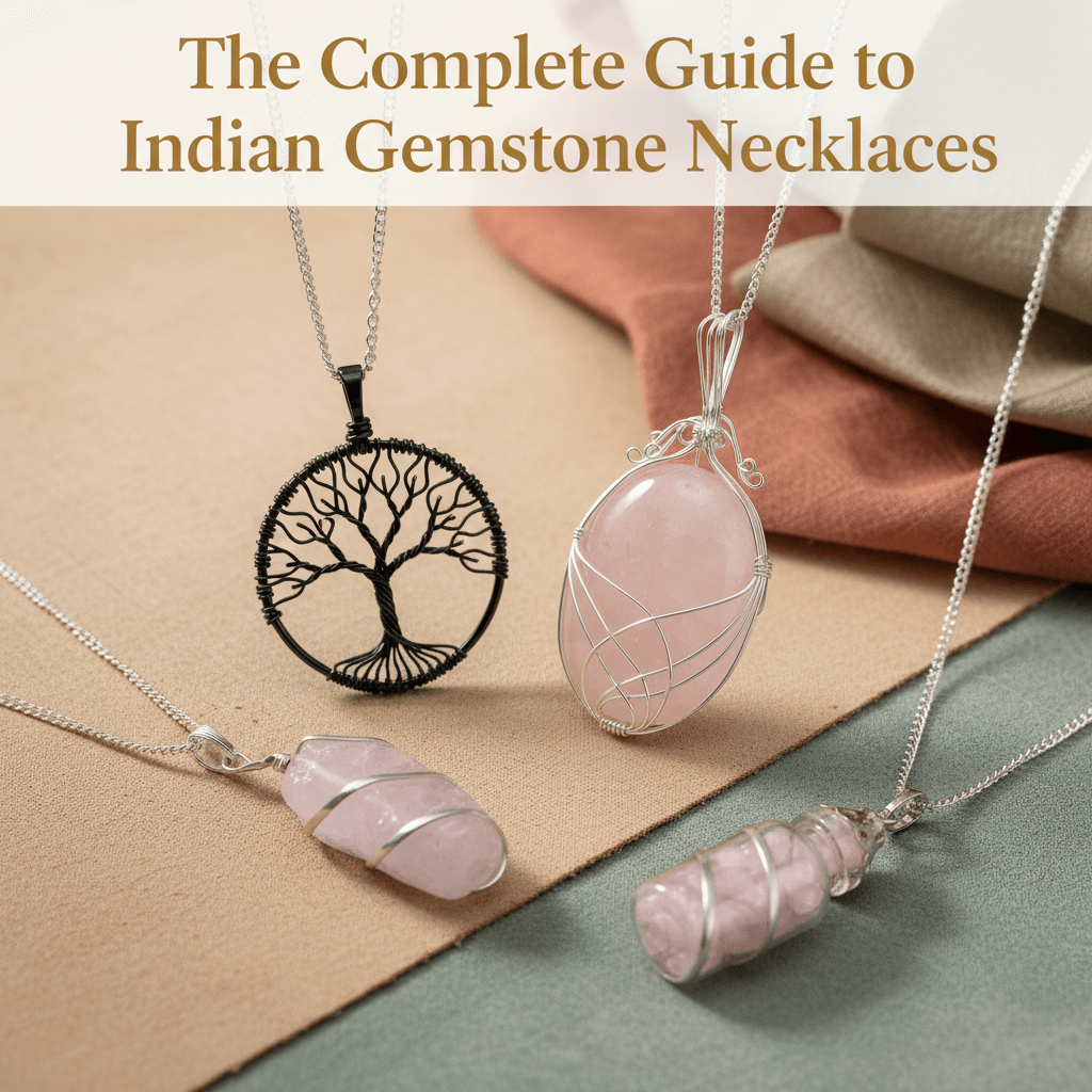 4 Indian gemstone necklaces