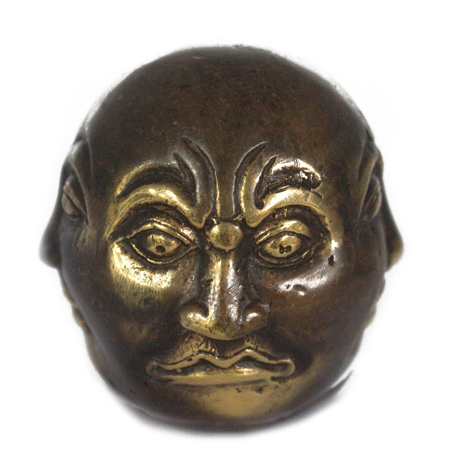 Brass Feng Shui Four Face Buddha Figurine on a white background