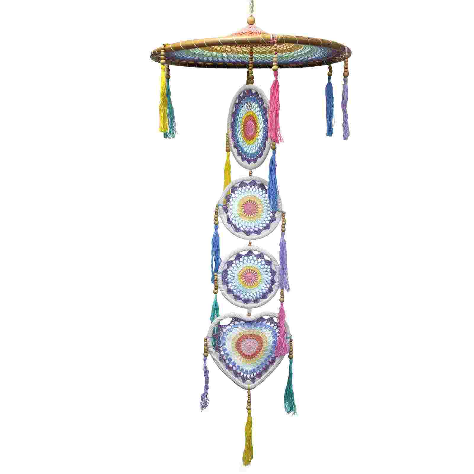Extra Large Drama Dreamcatcher - Pastel Rainbow on a white background
