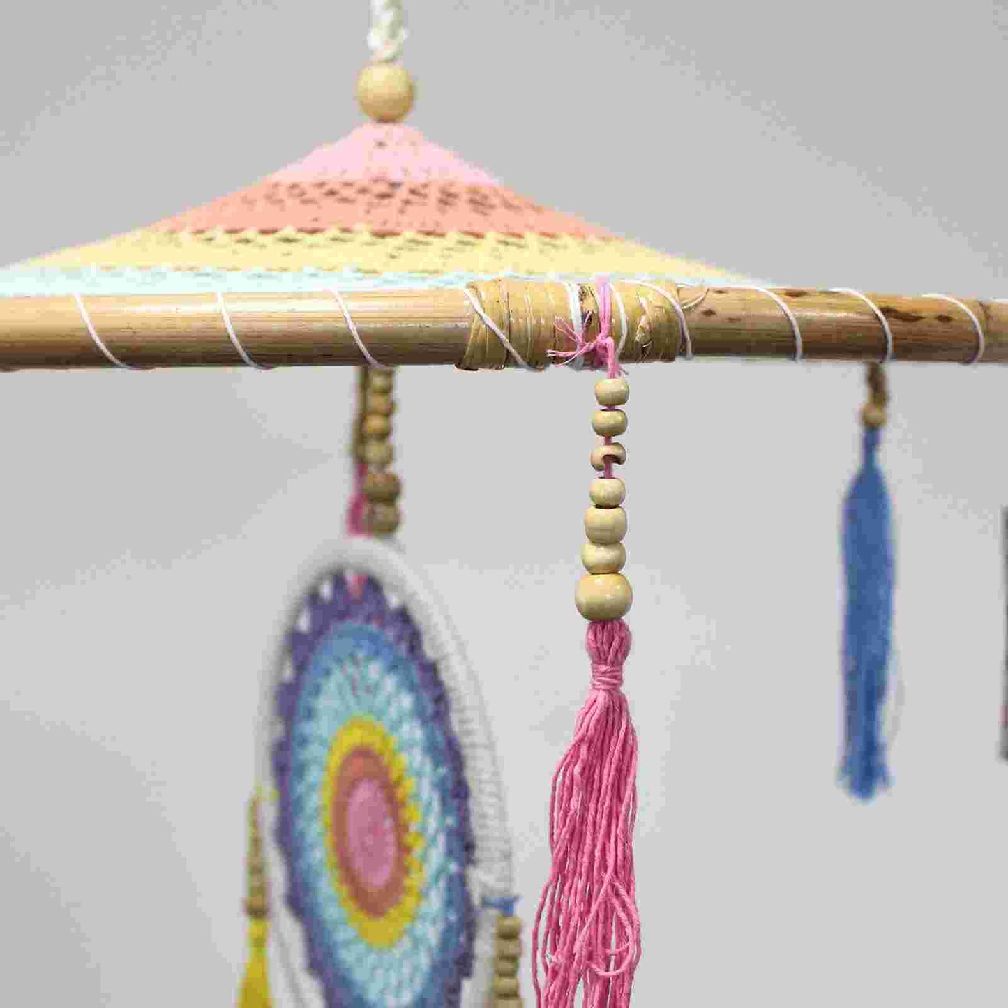 Extra Large Drama Dreamcatcher Pastel Rainbow Close up image