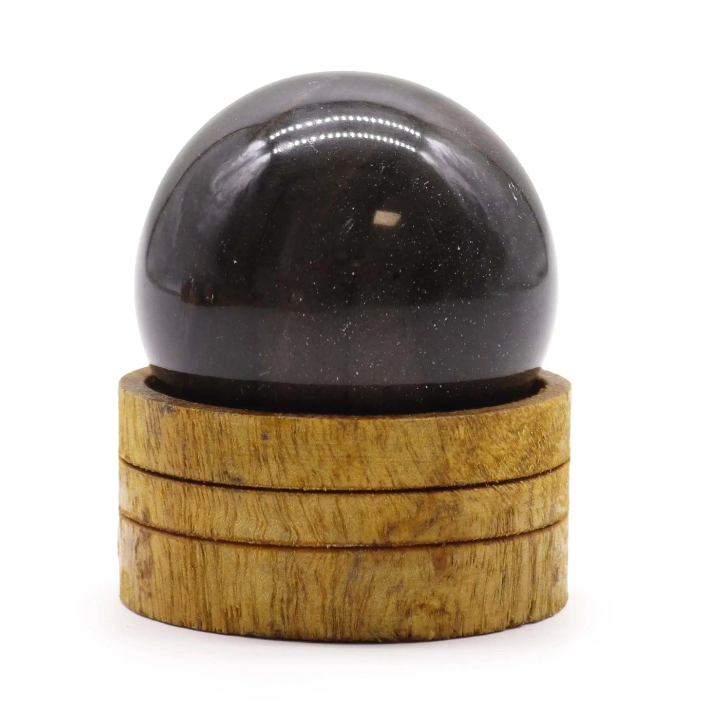 Gemstone Sphere 50mm - Ocean Agate with Stand on a white background