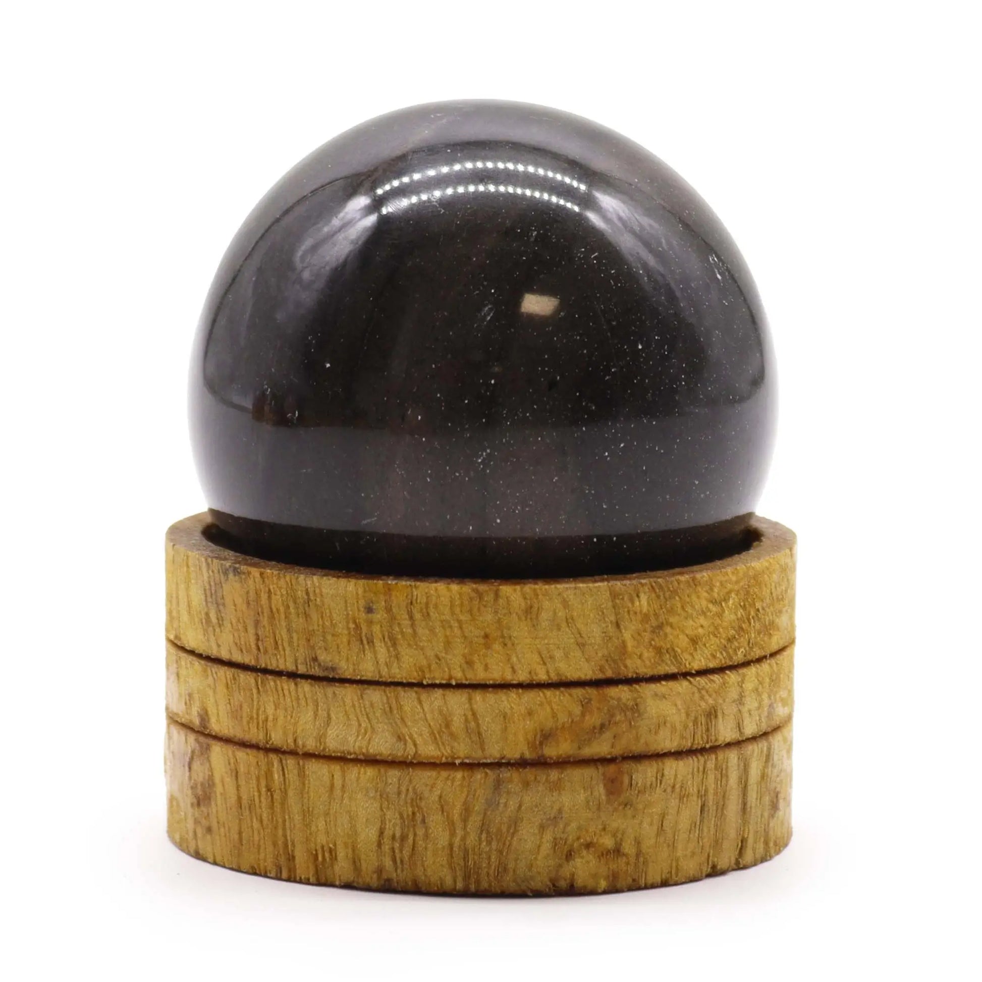 Gemstone Sphere 50mm - Ocean Agate with Stand on a white background