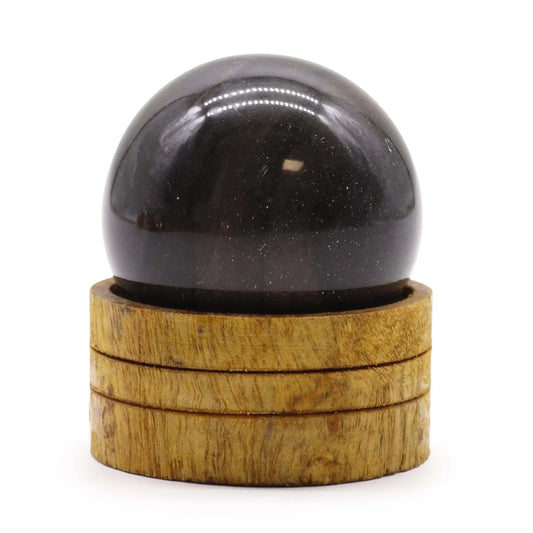 Gemstone Sphere 50mm - Ocean Agate with Stand on a white background