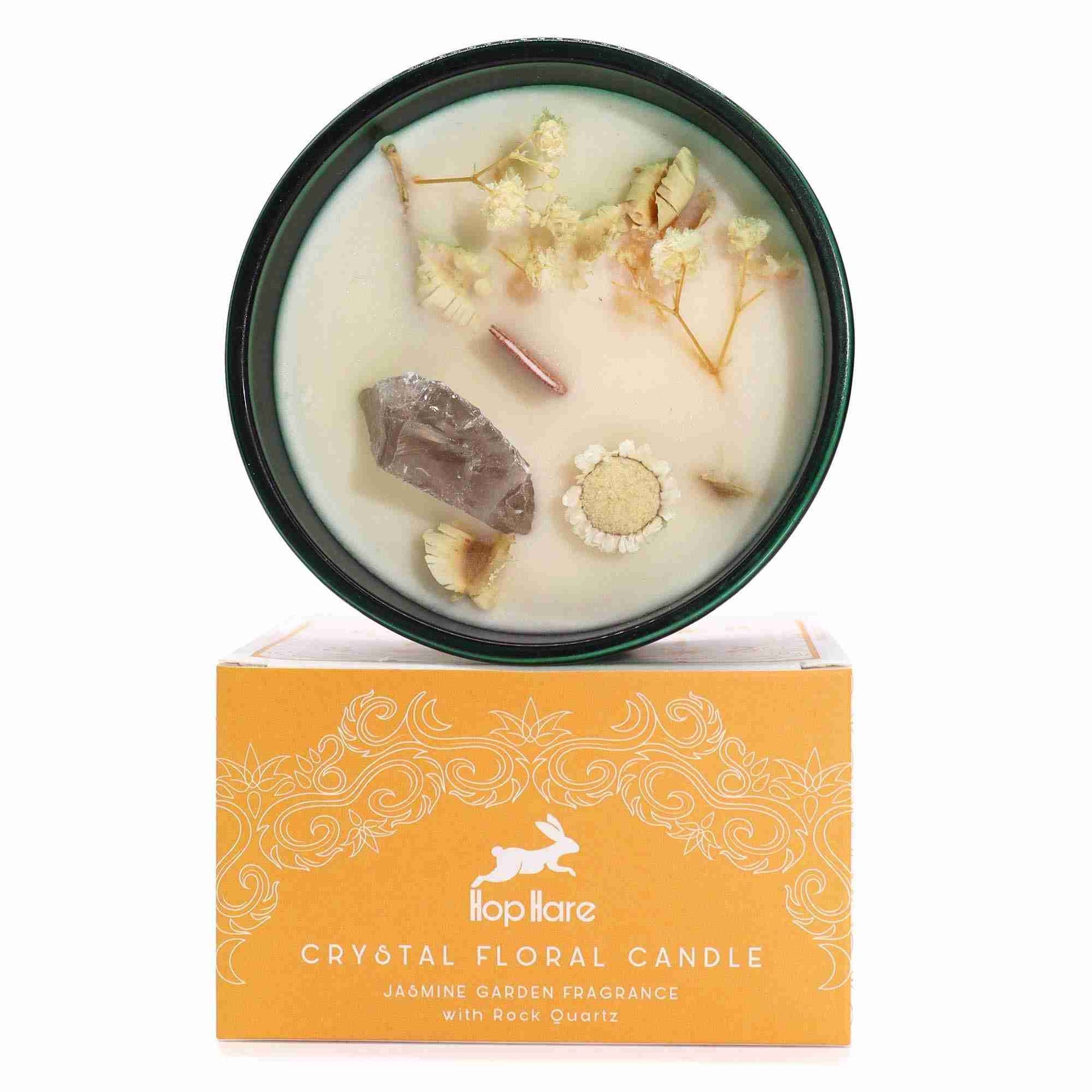 Hop Hare Crystal Magic Flower Candle - The Lion with decorative packaging on a white background