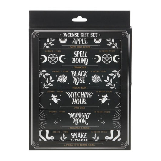 black box of 6 packs of incense sticks on a white background