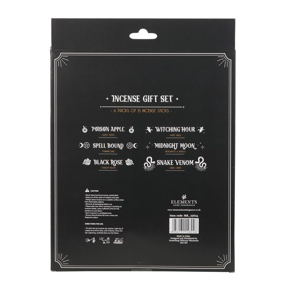 black box of 6 packs of incense sticks on a white background