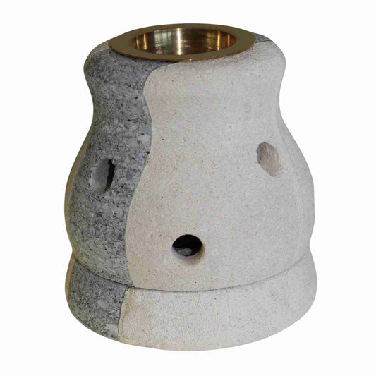 Stone Oil Burner with a Combo Shape on a white background