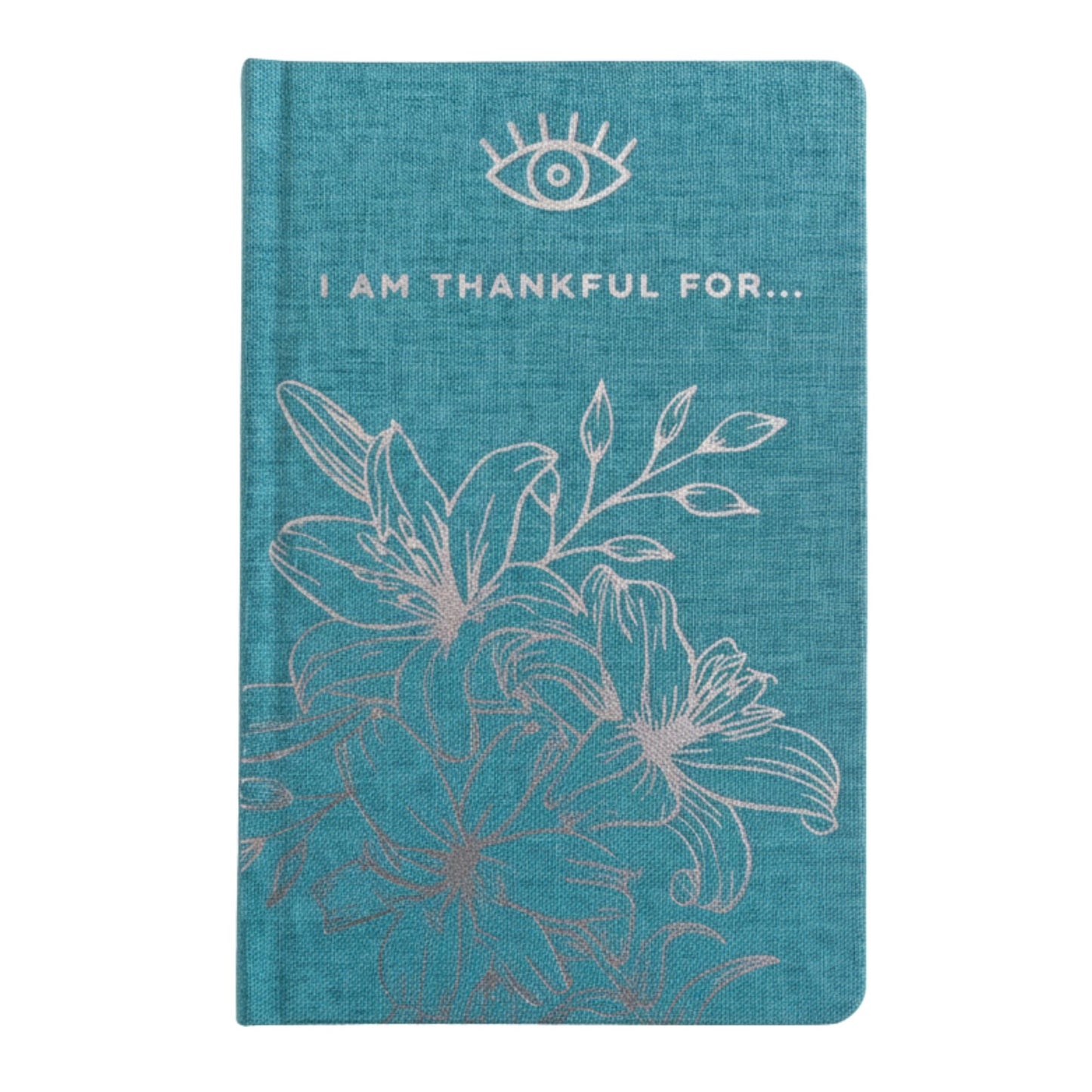 Blue Gratitude Journal with Silver Lining - 120 pages - I am Thankful For (front view)
