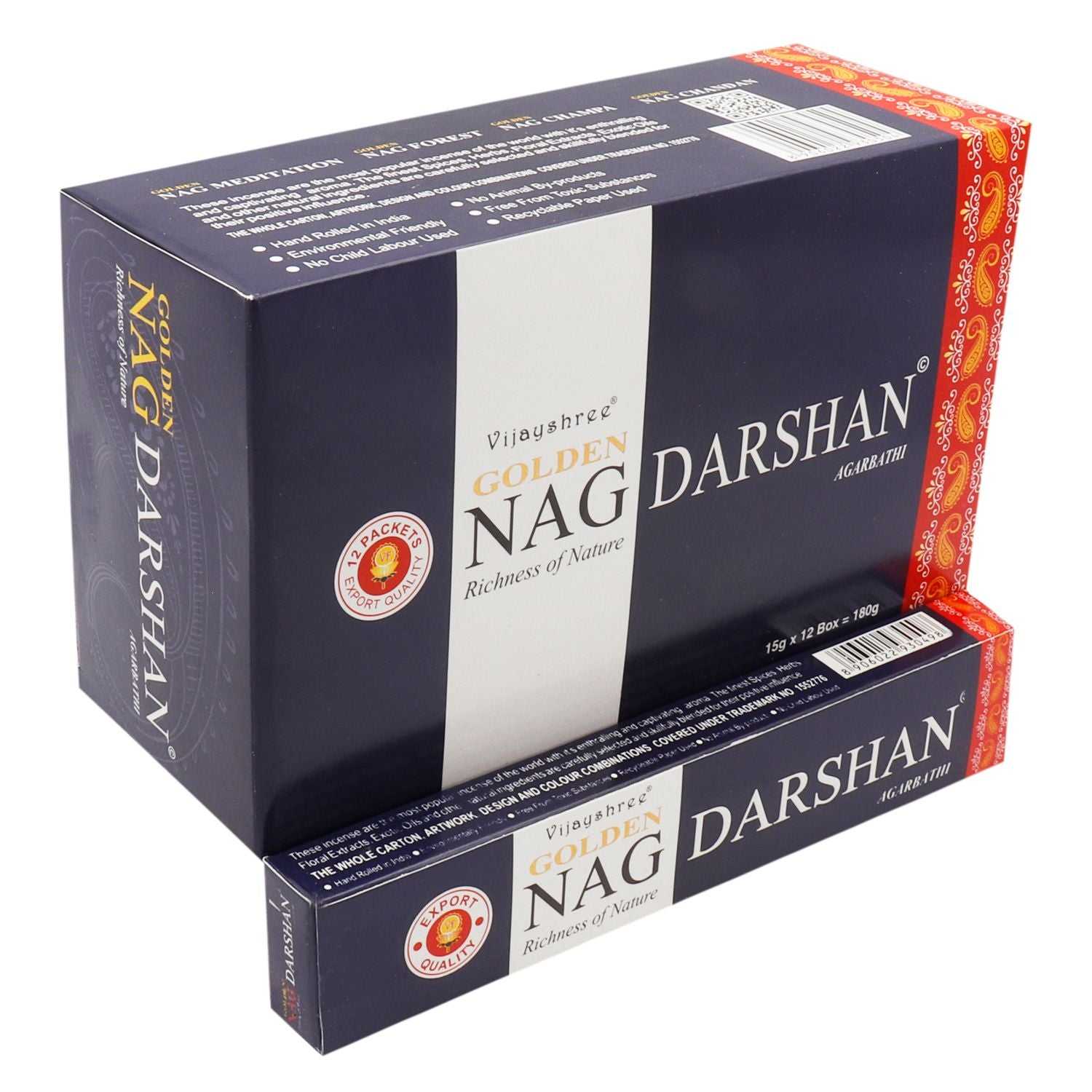 Vijayshree Golden Nag Darshan incense packaging on a white background