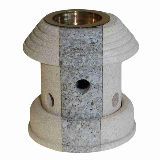 Stone Oil Burner - Combo Lantern on a white background