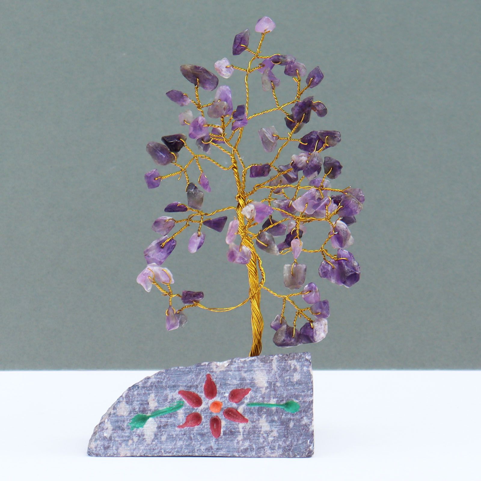Indian Gemstone Tree - Amethyst (80 Stones)