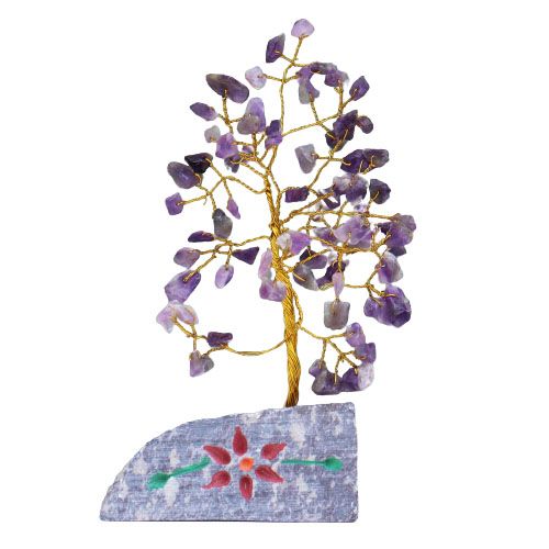 Indian Gemstone Tree - Amethyst (80 Stones)