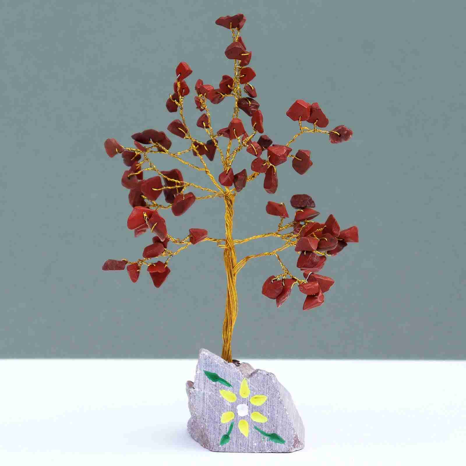 Indian Gemstone Tree - Red Jasper (80 Stones) on a grey background