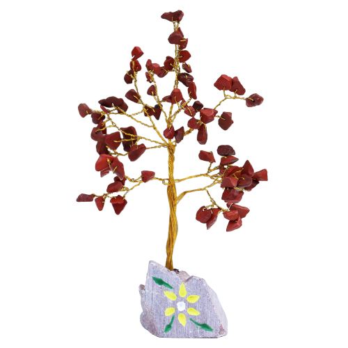 Indian Gemstone Tree - Red Jasper (80 Stones) on a white background