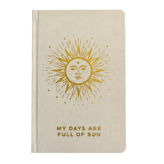 Ivory Gratitude Journal with Gold Lining - 120 pages - My Days are Full of Sun (front View)