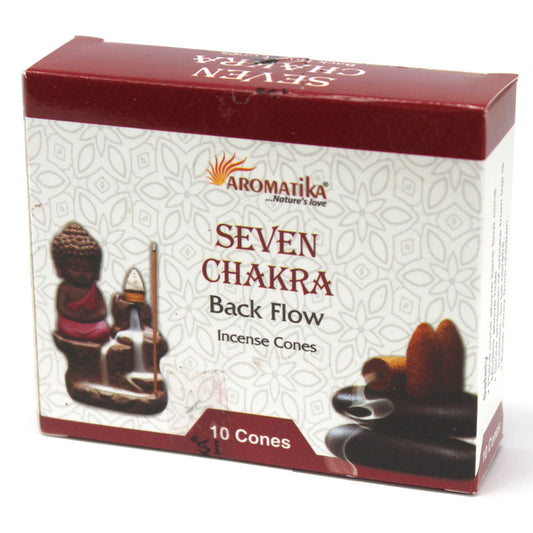 Aromatica Backflow Incense Cones - 7 Charkras, 10 cones per box