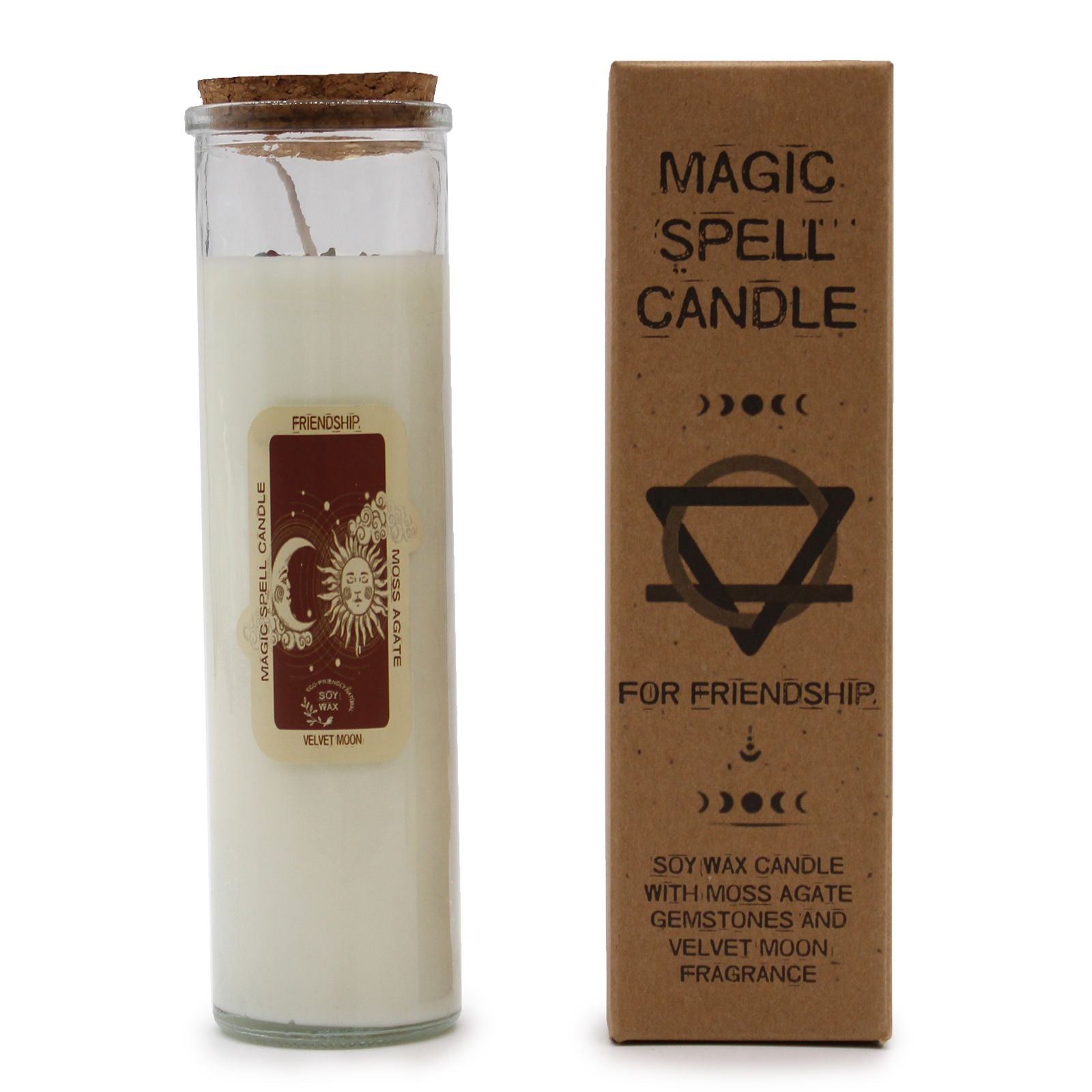 Magic Spell Candle - Friendship, Velvet Moon Fragrance with packaging