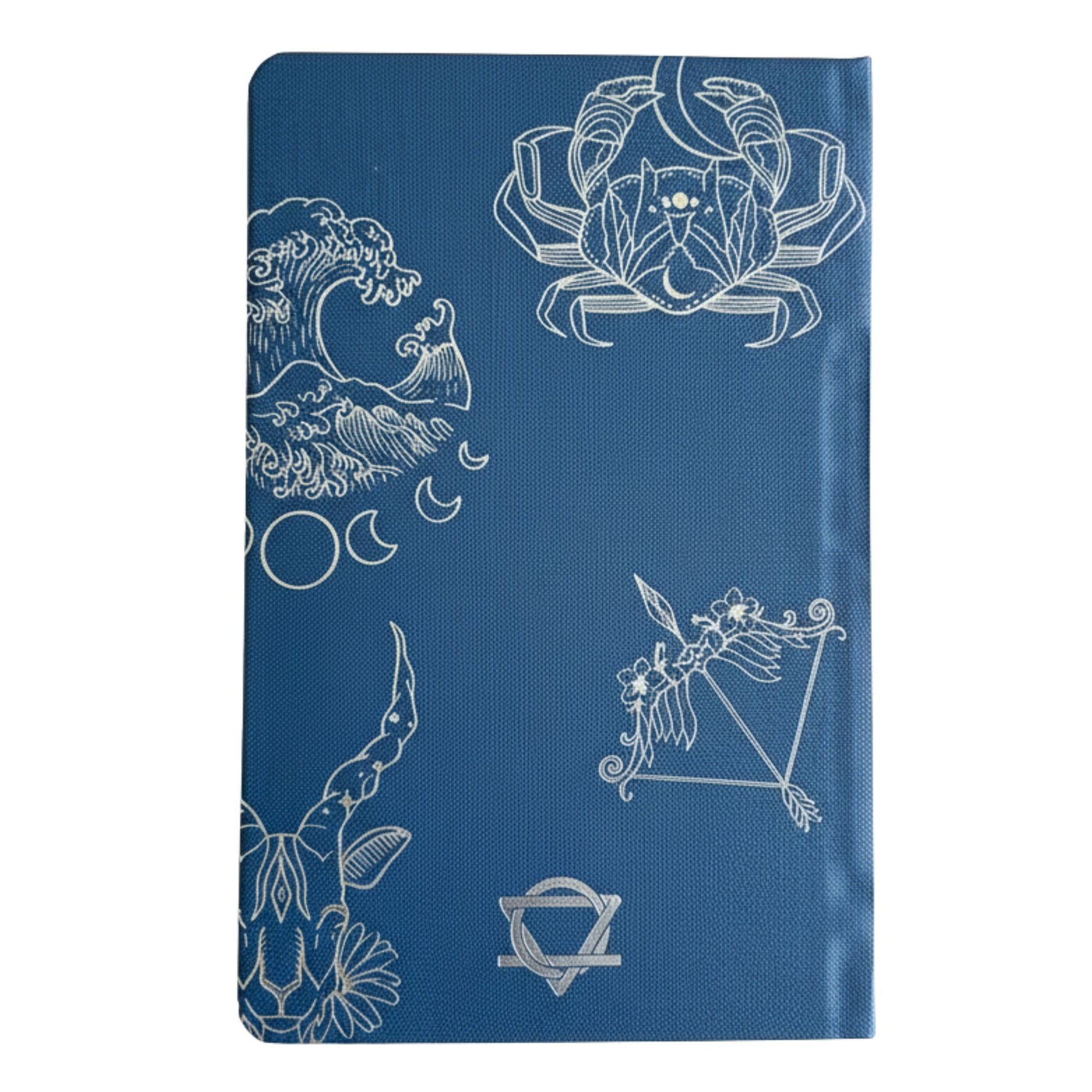 Midnight Blue Wellness Journal - 120 pages - Silver Zodiac Rear View