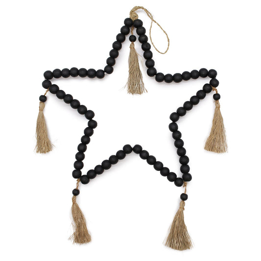 Large Bead Star Mobile with tassles at each point